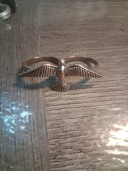 Vintage Style Antique Copper Sparrow Bird Two Finger Double Knuckle Ring