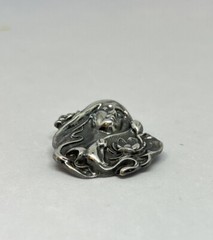 Art Nouveau Silver Plated Pewter Lady with Lotus/Waterlily Brooch Pendant