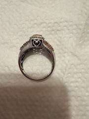 Vtg 925 SterSilver Diamond Pave’ Sz 9-5g Gorgeous Ring!
