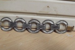 RARE VINTAGE BEN AMUN MODERNIST 7 1/2″ BY 1 1/2″ LINKS ALLOY METAL BRACELET