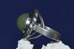 RING VTG Ukrainian russian STERLING SILVER 925 Genuine Green Nephrite Nephritis