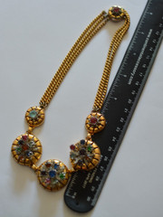 Vintage unsigned McClelland Barclay (?) Reja (?) necklace and floral brooch set