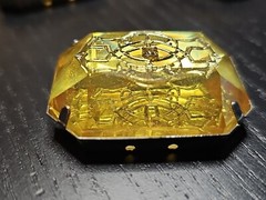 VTG 6 Chunky Amber Gold Chrome Lucite Resin Acrylic Costume Jewelry Pieces