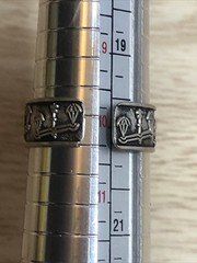 b45. jJj 925 Sterling Vintage LIBRA Zodiac Open Band Ring Adjustable, 3.5g