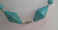Vintage JTV Heavy Blue Howlite Gemstone Beaded 24” Necklace