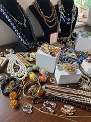 Antique Vtg to Now Rhinestone Costume Jewelry Lot 96+ Pcs Vendome Germany Silver