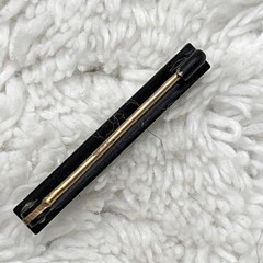 Vintage Onyx Bar Brooch Dainty Detailed Victorian Revival 1.25″