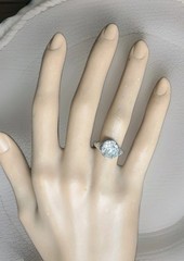 18k white gold Vintage filigree Engagement ring 2.64ct. Natural Cushion Diamond