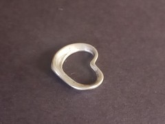Vintage Sterling Silver Open Heart Pendant .75 in