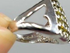 Vtg Sz 7 Ring Green Cubic Zirconia High-end Unique Fashion Jewelry Beauty Glam