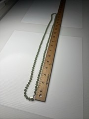 Vintage 70s Sarah Coventry Beaded Jade Green Resin Acrylic Long Necklace 36”