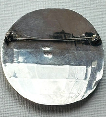 Vintage Sterling Silver Globe Brooch with Gold Continent Inset (Mid-20th Century