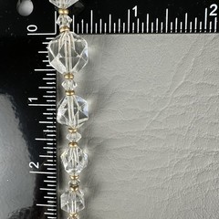 Vintage Necklace Clear Faceted Crystal Beads Gold Tone Graduated 15″