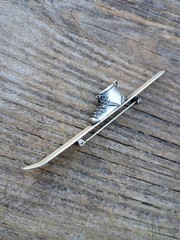 Vintage Beau Sterling Silver Ski Pin 7.43 Grams