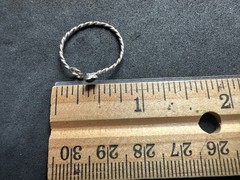 0.66g Vintage Sterling Silver 925 Twisted Rope Heart Ring Adjustable Size 8.5 M