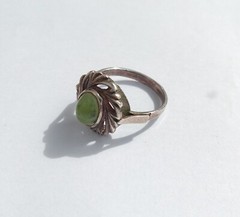 Vintage Ring Natural Nephritie stone Sterling Silver 925 Women Jewelry size 6.75