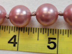 Lustrous Pink Simulated Pearl Beaded Necklace 18 In Adjustable 23.7mm