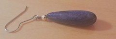 Vtg Lapis Lazuli Dangle Drop Earrings Stainless Ear Wire
