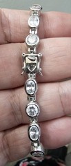 Ross Simons 925 Sterling Silver CZ Tennis Bracelet Heart Cutout Links 6.75″
