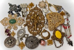Lot Vtg & Modern Victorian Art Deco Style Pendants Findings Jewelry Craft A1