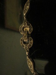 HTF Antique Edwardian Art Deco Pave Rhinestone Silver Tone Drop Pendant Necklace