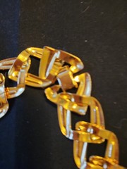 Vintage gold tone cuban link necklace and matching earrings set