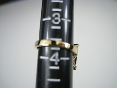 18KT GE Gold Electroplated Ring Emerald Cut Glass Cocktail Plated Size 3.75
