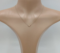 925 LATH Chevron Necklace 18in Adjustable Vermeil Gold over Sterling Silver READ