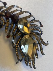 Vintage Rhinestone Brooch Pin Pendant Large Flashy Runway