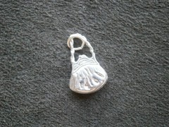 Purse Handbag Vintage Solid Shiny Sterling Silver Bracelet Charm Pendant 3.1g