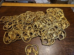 Lot Of 100 Hearts With Bird France Vintage 60s Brass Stampings Findings Jewelry