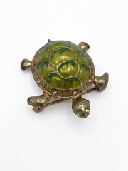 11pc Vintage Enamel Jewelry Lot 5 Pair Earrings Turtle Brooch Cloisonne
