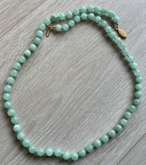 Vintage Hand-Knotted India Jade Adventure Bead Necklace 24”