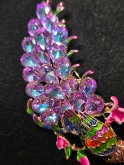 Elegant Vintage Style Rhinestone Multi color Peacock Brooch