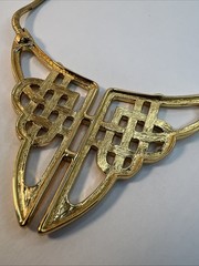 VTG Monet NWT 15” Celtic Knot Bib Statement Necklace Gold Tone MCM NOS