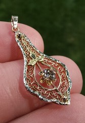 10k Lavalier Pendant & VVS 0.24ct Diamond 🔥 Modified Reclaimed Antique 🔥 VIDEO