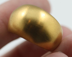 Vintage gold tone Satin finish medium wide hoop Monet push back clip on earrings