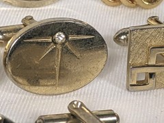 Vintage Lot Mixed Unmatched Cuff Links Swank Anson Gold Tone Silver Tone 10 Pc