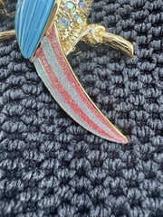 Vintage Hattie Carnegie Enamel & Rhinestone Bird/Toucan Brooch, Unsigned