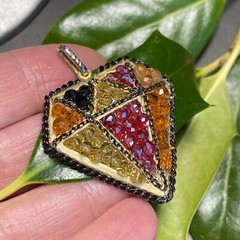 Vintage Crystal Pendant Estate Jewelry Pre-Owned Unusual Gem-Shaped