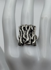 Vintage Sterling 925 BRUTALIST FREE-FORM UNIQUE RING Size 7.5 10.77grams
