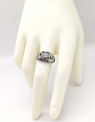 Vintage Elegant RING Silver 925 with Big Bright Stone -size: 9US (18.8mm) | #113