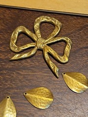 Lot Of 50 Mixed Parts Pcs France Vintage 60s Brass Stampings Findings Jewelry