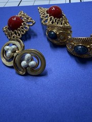 Vintage 90’s Avon Post Back Earrings Lot Of 3 Gold Tone