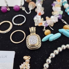Estate Jewelry Asst Lot Of 30 Items Silver- Turquoise-Rings-Necklaces VTG #4 Set