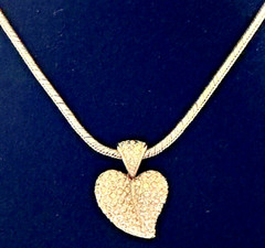 Vintage Carol Lee Heart Goldtone Necklace