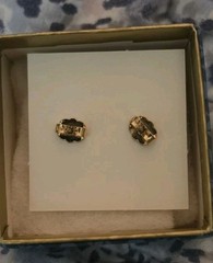 Vintage 1980 Avon Snow Fantasy Pierced Earrings Surgical Steel Posts In Box