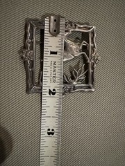 1940’s – 1950’s Lang Sterling Silver Leaping Stag Deer Cutout 2” Brooch Pin