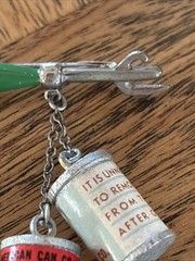 Vintage Vitamin Canned Goods Charm Can Opener Brooch Pin 1950s