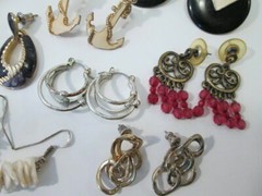 Vintage Earring Lot All Pierced Ears Some Enamel Retro 12 Pairs 1980s 1990s